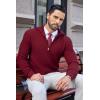 imageCOOFANDY Mens Quarter Zip Pullover Sweater Slim Fit Waffle Mock Turtleneck Polo Sweater Casual Long Sleeve SweatshirtWine Red
