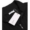 imageCOOFANDY Mens Quarter Zip Sweater Slim Fit Casual Knitted Turtleneck Pullover Mock Neck Polo SweaterBlack