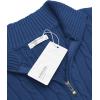 imageCOOFANDY Mens Quarter Zip Sweater Slim Fit Casual Knitted Turtleneck Pullover Mock Neck Polo SweaterBlue