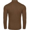imageCOOFANDY Mens Quarter Zip Sweater Slim Fit Casual Knitted Turtleneck Pullover Mock Neck Polo SweaterCoffee Brown