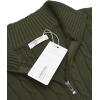 imageCOOFANDY Mens Quarter Zip Sweater Slim Fit Casual Knitted Turtleneck Pullover Mock Neck Polo SweaterDark Army Green
