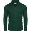 imageCOOFANDY Mens Quarter Zip Sweater Slim Fit Casual Knitted Turtleneck Pullover Mock Neck Polo SweaterDark Green