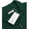imageCOOFANDY Mens Quarter Zip Sweater Slim Fit Casual Knitted Turtleneck Pullover Mock Neck Polo SweaterDark Green