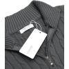 imageCOOFANDY Mens Quarter Zip Sweater Slim Fit Casual Knitted Turtleneck Pullover Mock Neck Polo SweaterDark Grey