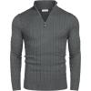 imageCOOFANDY Mens Quarter Zip Sweater Slim Fit Casual Knitted Turtleneck Pullover Mock Neck Polo SweaterDark Grey