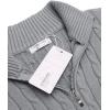 imageCOOFANDY Mens Quarter Zip Sweater Slim Fit Casual Knitted Turtleneck Pullover Mock Neck Polo SweaterGrey