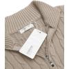 imageCOOFANDY Mens Quarter Zip Sweater Slim Fit Casual Knitted Turtleneck Pullover Mock Neck Polo SweaterKhaki