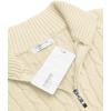 imageCOOFANDY Mens Quarter Zip Sweater Slim Fit Casual Knitted Turtleneck Pullover Mock Neck Polo SweaterLight Khaki