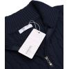 imageCOOFANDY Mens Quarter Zip Sweater Slim Fit Casual Knitted Turtleneck Pullover Mock Neck Polo SweaterNavy Blue