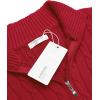 imageCOOFANDY Mens Quarter Zip Sweater Slim Fit Casual Knitted Turtleneck Pullover Mock Neck Polo SweaterRed