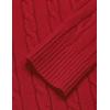 imageCOOFANDY Mens Quarter Zip Sweater Slim Fit Casual Knitted Turtleneck Pullover Mock Neck Polo SweaterRed