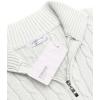 imageCOOFANDY Mens Quarter Zip Sweater Slim Fit Casual Knitted Turtleneck Pullover Mock Neck Polo SweaterWhite