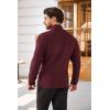 imageCOOFANDY Mens Quarter Zip Sweaters Slim Fit Lightweight Cotton Knitted Casual Mock Neck Pullover Sweaters1wine Red