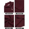 imageCOOFANDY Mens Quarter Zip Sweaters Slim Fit Lightweight Cotton Knitted Casual Mock Neck Pullover Sweaters1wine Red