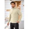 imageCOOFANDY Mens Quarter Zip Sweaters Slim Fit Lightweight Cotton Knitted Casual Mock Neck Pullover SweatersBeige