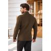 imageCOOFANDY Mens Quarter Zip Sweaters Slim Fit Lightweight Cotton Knitted Casual Mock Neck Pullover SweatersBrown