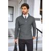 imageCOOFANDY Mens Quarter Zip Sweaters Slim Fit Lightweight Cotton Knitted Casual Mock Neck Pullover SweatersGray