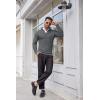 imageCOOFANDY Mens Quarter Zip Sweaters Slim Fit Lightweight Cotton Knitted Casual Mock Neck Pullover SweatersGray