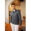 imageCOOFANDY Mens Quarter Zip Sweaters Slim Fit Lightweight Cotton Knitted Casual Mock Neck Pullover SweatersGray
