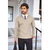 imageCOOFANDY Mens Quarter Zip Sweaters Slim Fit Lightweight Cotton Knitted Casual Mock Neck Pullover SweatersKhaki