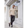 imageCOOFANDY Mens Quarter Zip Sweaters Slim Fit Lightweight Cotton Knitted Casual Mock Neck Pullover SweatersKhaki