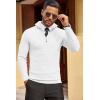 imageCOOFANDY Mens Quarter Zip Sweaters Slim Fit Lightweight Cotton Knitted Casual Mock Neck Pullover SweatersWhite