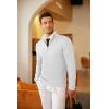 imageCOOFANDY Mens Quarter Zip Sweaters Slim Fit Lightweight Cotton Knitted Casual Mock Neck Pullover SweatersWhite