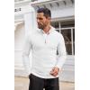 imageCOOFANDY Mens Quarter Zip Sweaters Slim Fit Lightweight Cotton Knitted Casual Mock Neck Pullover SweatersWhite