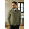 imageCOOFANDY Mens Quarter Zip Sweaters Slim Fit Lightweight Knitted Mock Neck Pullover Casual Polo SweatersArmy Green