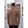 imageCOOFANDY Mens Quarter Zip Sweaters Slim Fit Lightweight Knitted Mock Neck Pullover Casual Polo SweatersBrown