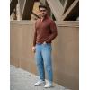 imageCOOFANDY Mens Quarter Zip Sweaters Slim Fit Lightweight Knitted Mock Neck Pullover Casual Polo SweatersBrown