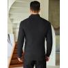 imageCOOFANDY Mens Quarter Zip Sweaters Slim Fit Mock Neck Pullover Sweater Lightweight Knitted Polo SweatersBlack