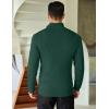 imageCOOFANDY Mens Quarter Zip Sweaters Slim Fit Mock Neck Pullover Sweater Lightweight Knitted Polo SweatersGreen