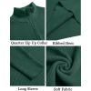imageCOOFANDY Mens Quarter Zip Sweaters Slim Fit Mock Neck Pullover Sweater Lightweight Knitted Polo SweatersGreen