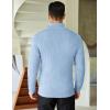 imageCOOFANDY Mens Quarter Zip Sweaters Slim Fit Mock Neck Pullover Sweater Lightweight Knitted Polo SweatersLight Blue