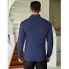 imageCOOFANDY Mens Quarter Zip Sweaters Slim Fit Mock Neck Pullover Sweater Lightweight Knitted Polo SweatersNavy Blue