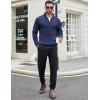 imageCOOFANDY Mens Quarter Zip Sweaters Slim Fit Mock Neck Pullover Sweater Lightweight Knitted Polo SweatersNavy Blue
