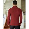 imageCOOFANDY Mens Quarter Zip Sweaters Slim Fit Mock Neck Pullover Sweater Lightweight Knitted Polo SweatersRed