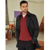 imageCOOFANDY Mens Quarter Zip Sweaters Slim Fit Mock Neck Pullover Sweater Lightweight Knitted Polo SweatersRed