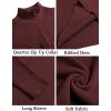 imageCOOFANDY Mens Quarter Zip Sweaters Slim Fit Mock Neck Pullover Sweater Lightweight Knitted Polo SweatersWine Red