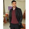 imageCOOFANDY Mens Quarter Zip Sweaters Slim Fit Mock Neck Pullover Sweater Lightweight Knitted Polo SweatersWine Red