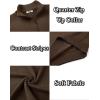 imageCOOFANDY Mens Quarter Zip Up Pullover Slim Fit Lightweight Mock Neck Long Sleeve SweatersBrown