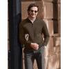imageCOOFANDY Mens Quarter Zip Up Pullover Slim Fit Lightweight Mock Neck Long Sleeve SweatersBrown