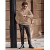 imageCOOFANDY Mens Quarter Zip Up Pullover Slim Fit Lightweight Mock Neck Long Sleeve SweatersClassic Khaki