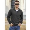 imageCOOFANDY Mens Quarter Zip Up Pullover Slim Fit Lightweight Mock Neck Long Sleeve SweatersDark Gray
