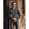 imageCOOFANDY Mens Quarter Zip Up Pullover Slim Fit Lightweight Mock Neck Long Sleeve SweatersDark Gray