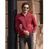 imageCOOFANDY Mens Quarter Zip Up Pullover Slim Fit Lightweight Mock Neck Long Sleeve SweatersDark Red