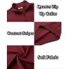 imageCOOFANDY Mens Quarter Zip Up Pullover Slim Fit Lightweight Mock Neck Long Sleeve SweatersDark Red