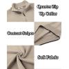 imageCOOFANDY Mens Quarter Zip Up Pullover Slim Fit Lightweight Mock Neck Long Sleeve SweatersKhaki