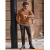 imageCOOFANDY Mens Quarter Zip Up Pullover Slim Fit Lightweight Mock Neck Long Sleeve SweatersLight Brown